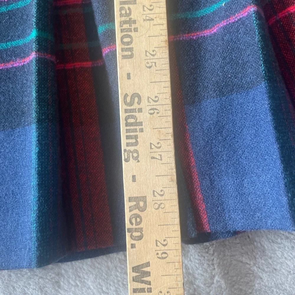 Vintage Pendelton Blue Plaid Women's Skirt Native American Blanket size 12